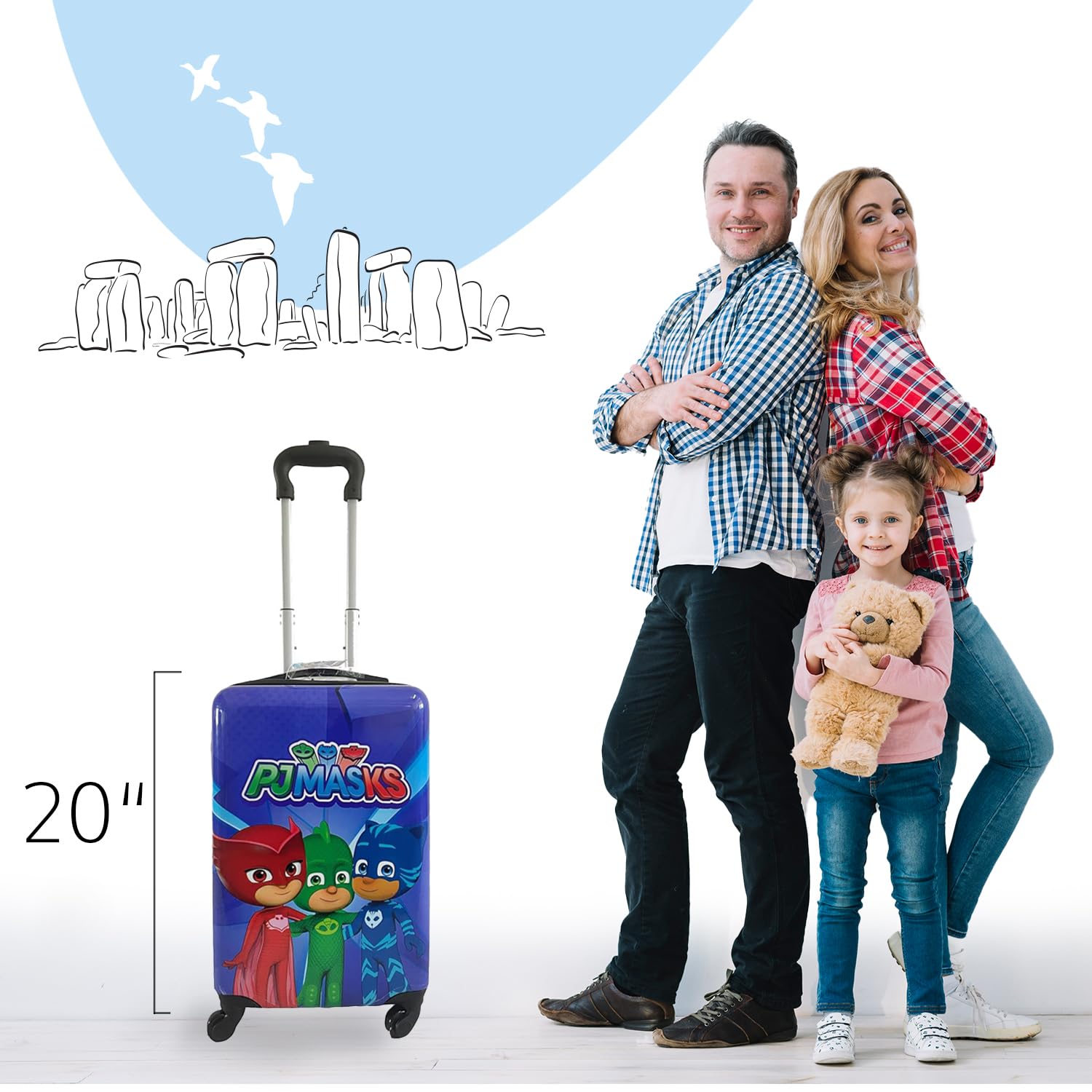 Foto 6 pulgar | Máscara De Pijama Suitcase Fast Forward Para Niños De 20 Pulgadas Con Ruleta - Venta Internacional.