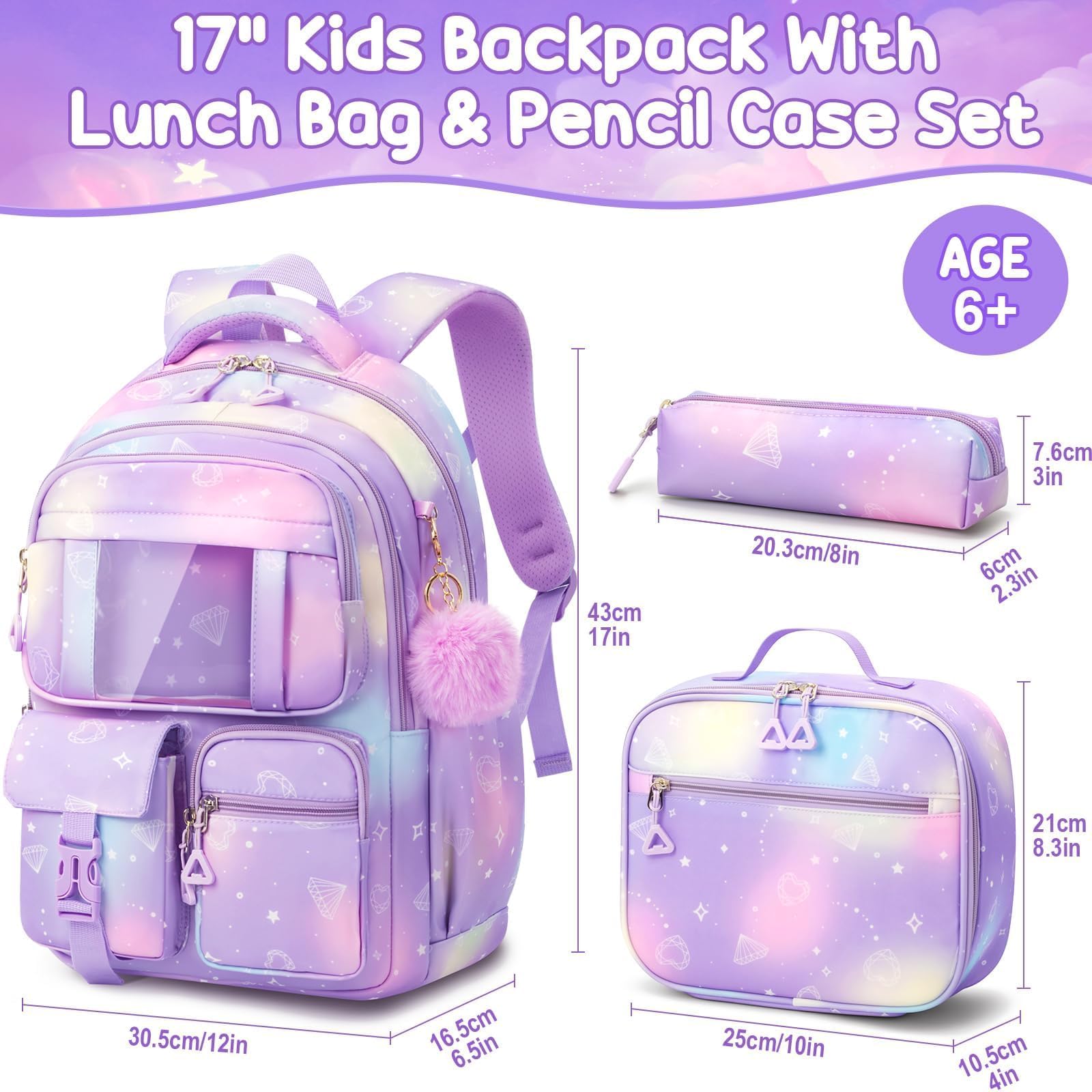 Foto 2 | Mochila Impermeable Fimibuke Para Niños Con Lonchera Y Estuche Para Lápices - Venta Internacional.
