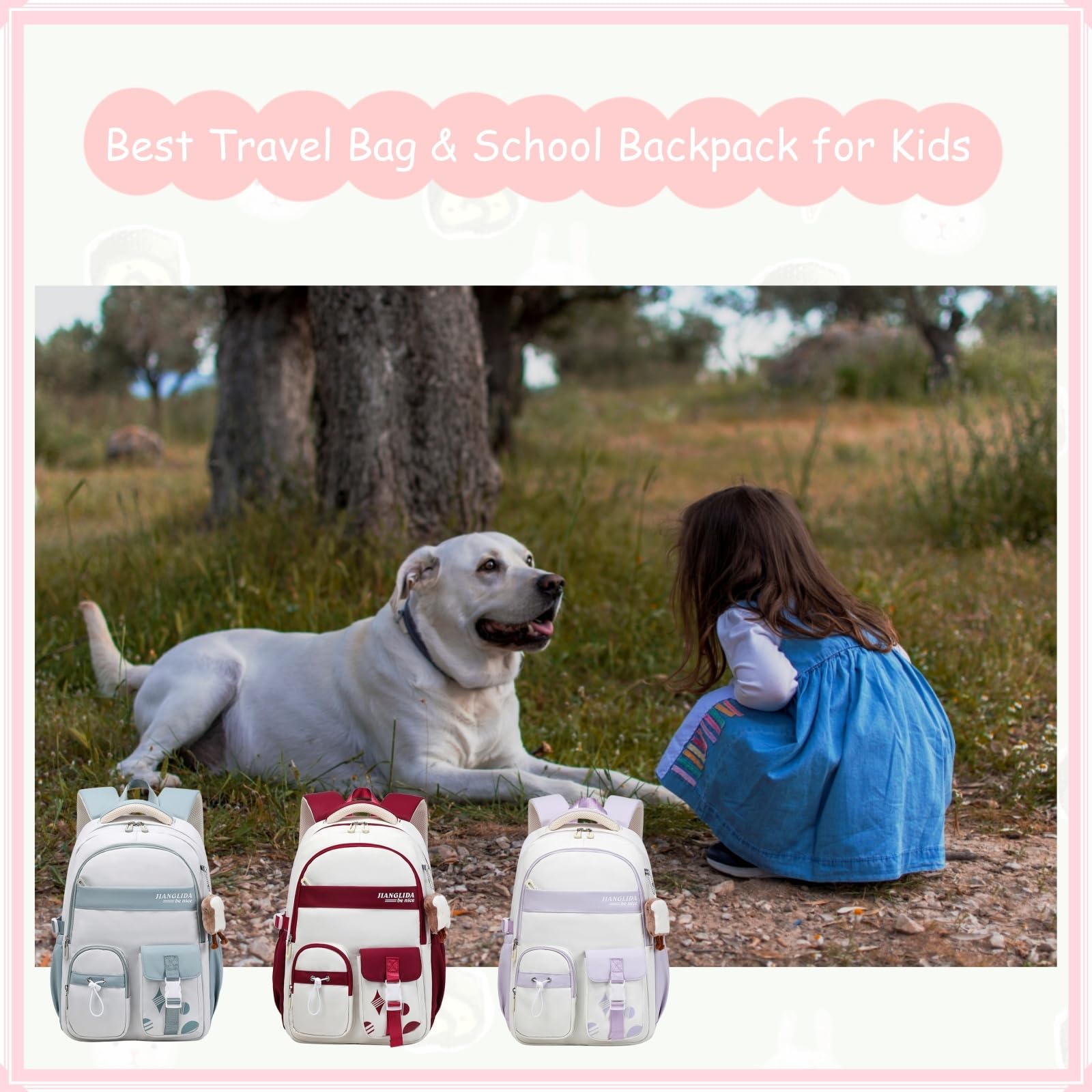 Foto 6 | Mochila Vidoscla De Nailon Para Niñas Adolescentes Con Bloques De Color De 20 Litros - Venta Internacional.