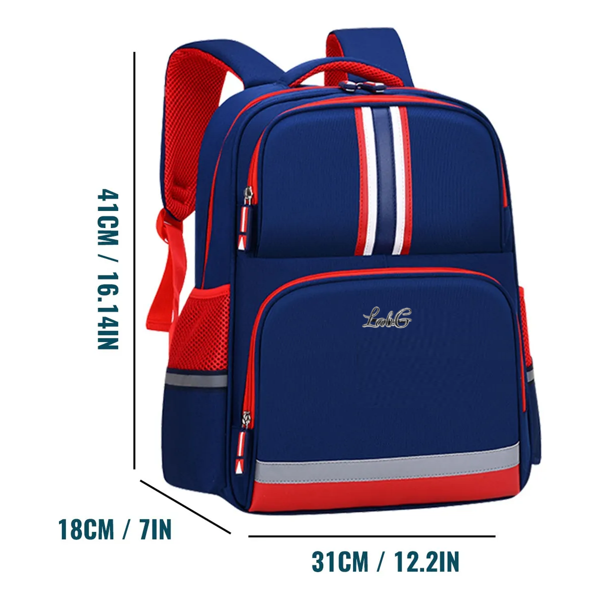 Foto 3 pulgar | Mochila De Escolar Primaria Para Niños Y Niñas Gran Capacidad Impermeable Lab.g Azul