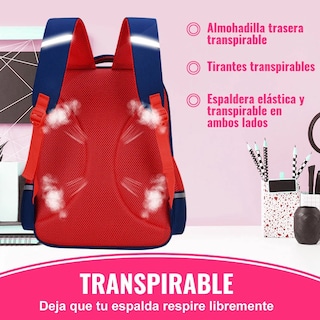 Foto 3 | Mochila De Escolar Primaria Para Niños Y Niñas Gran Capacidad Impermeable Lab.g Azul