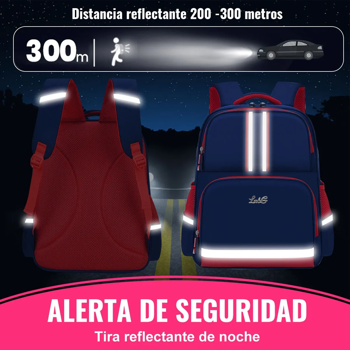 Foto 6 pulgar | Mochila De Escolar Primaria Para Niños Y Niñas Gran Capacidad Impermeable Lab.g Azul