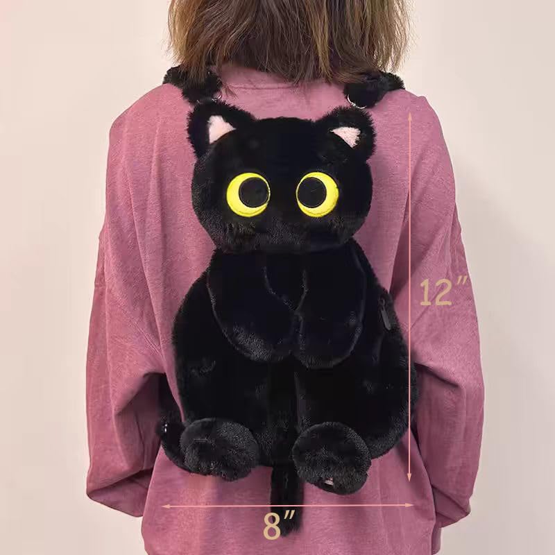 Foto 5 pulgar | Mochila De Felpa Fotn Black Cat Para Niños 30x20 Cm - Venta Internacional.