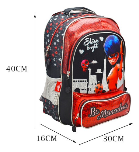 Foto 2 | Mochila Be Miraculous Shine Bright 3d Roja Primaria Fotorama