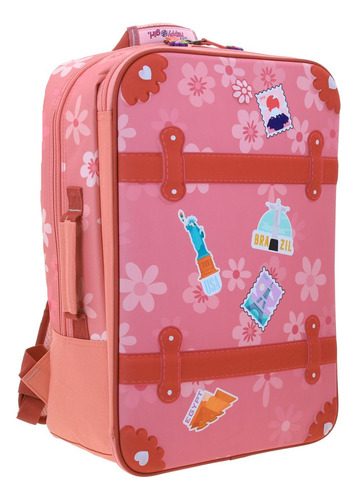 Mochila Happy Girl Brazil Paris Egypt Estampado 3d Con Porta Tablet Rosa Primaria Hg66459 Chenson