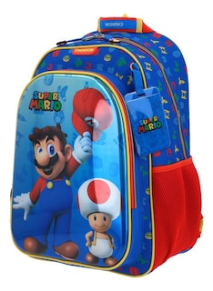 Foto 2 | Mochila Super Mario Toad Y Mario Metalizado Primaria Chenson