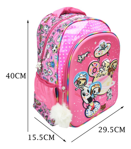 Foto 3 pulgar | Mochila Sweet Donas Y Mascotas Espaciales 3d Estampado Rosa Primaria Tokidoki