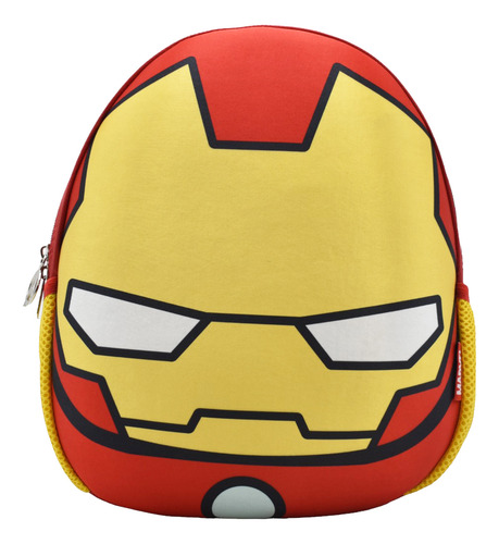 Mochila Avengers Iron Man Casco Estampado Rojo Kinder 164817 Ruz