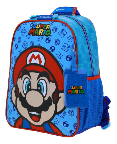 Foto 3 pulgar | Mochila Super Mario Sonriente Estampado Relieve Azul Kinder Mb6613 Chenson