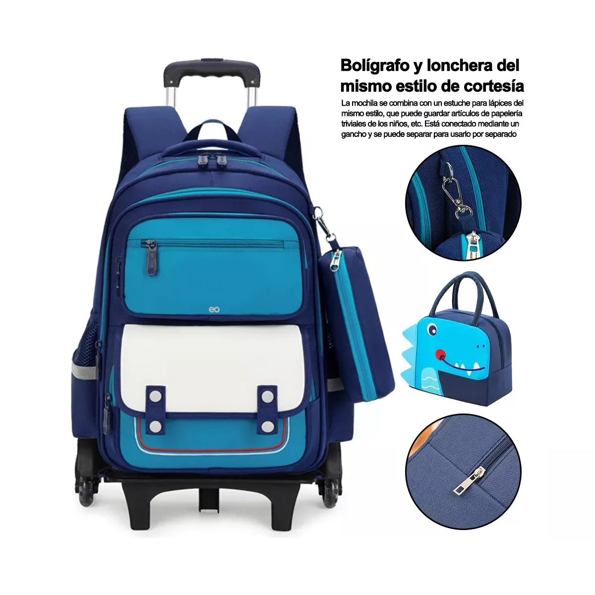 Foto 3 pulgar | Set De Mochila De Llantas 3 Piezas Eo Safe Imports Esi-19863 Azul