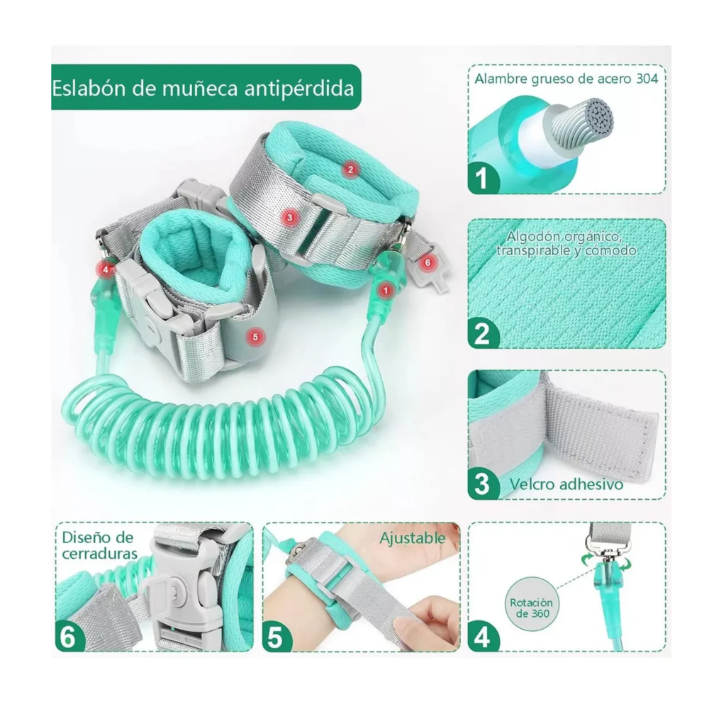 Foto 5 pulgar | Mochila Anti Pérdida Arnés/correa 3pz Belug, Azul