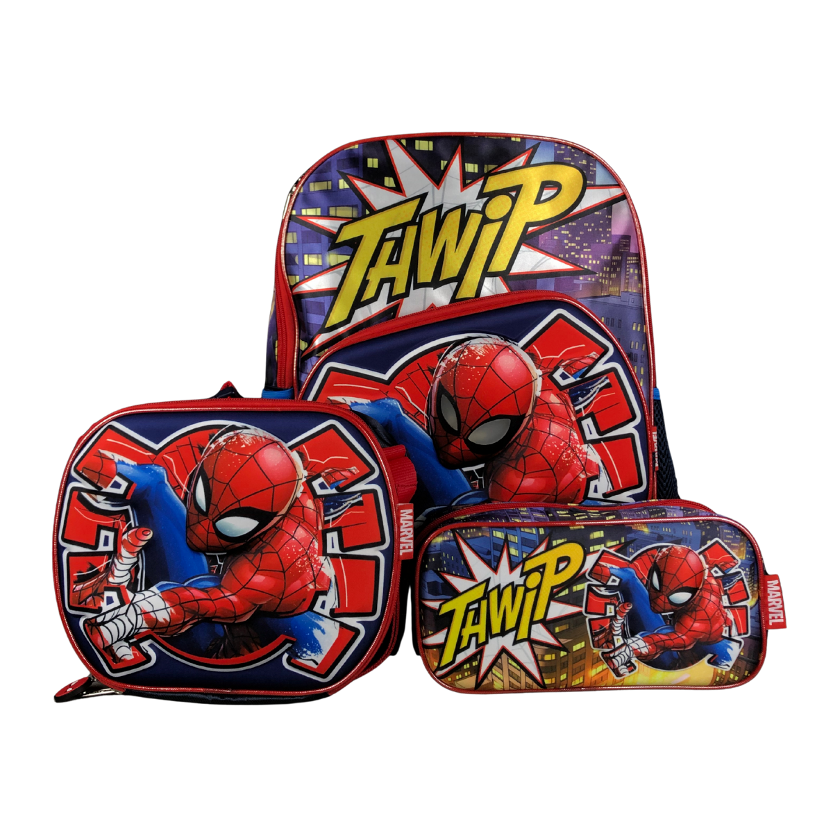 Combo Mochila, Lonchera Y Lapicera Spiderman Luz Interactiva