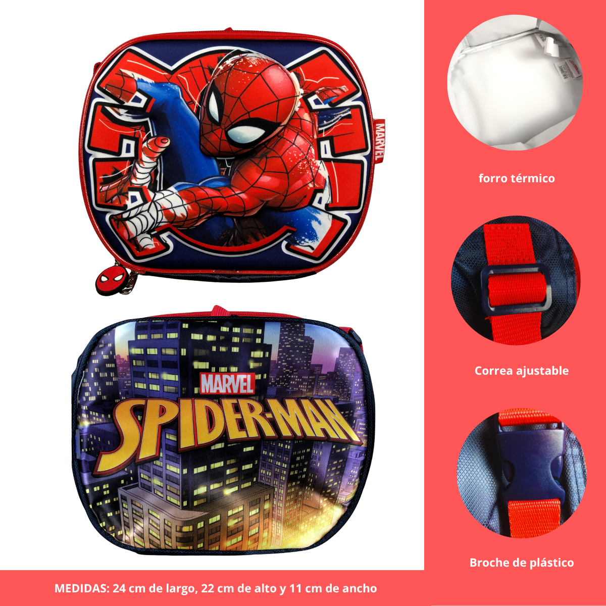 Foto 7 pulgar | Combo Mochila, Lonchera Y Lapicera Spiderman Luz Interactiva