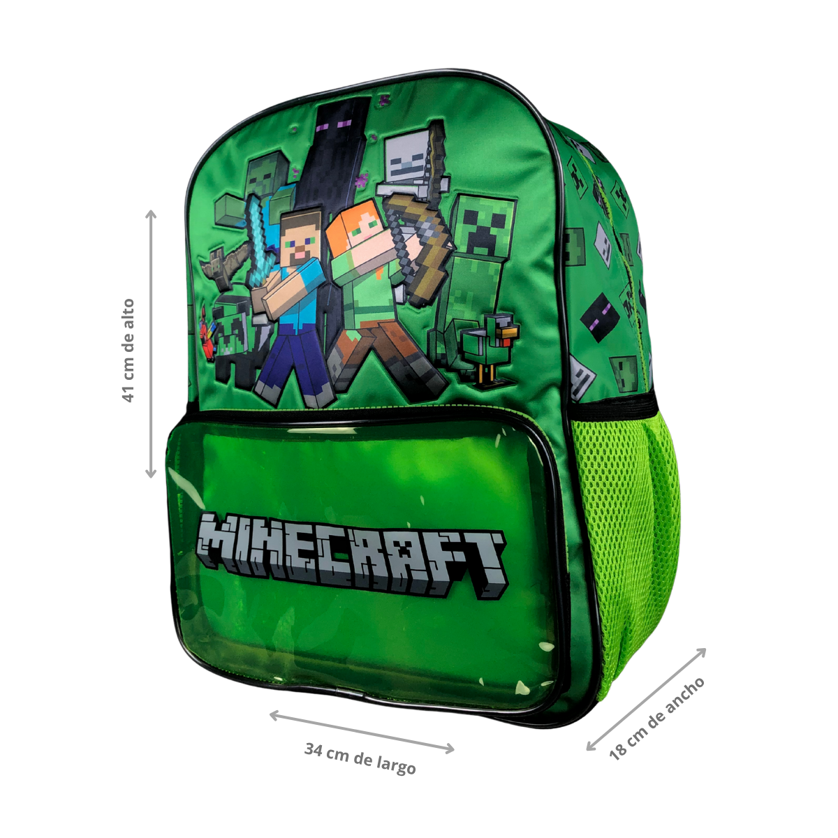 Foto 4 pulgar | Mochila Escolar De Minecraft