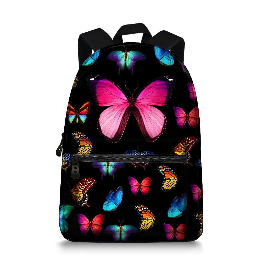 Mochila Escolar Jeremysport Con Diseño De Mariposas De 15.5 Pulgadas - Venta Internacional.
