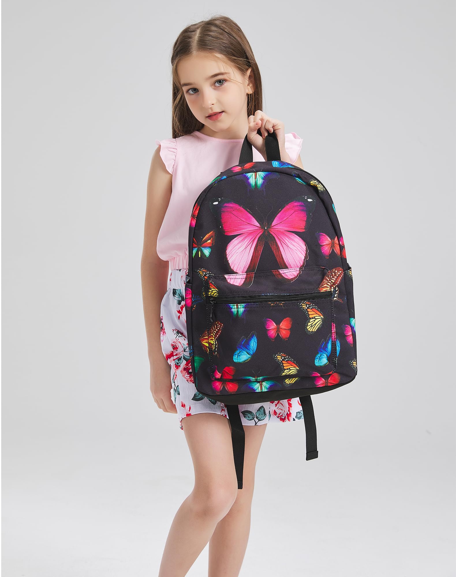 Foto 6 pulgar | Mochila Escolar Jeremysport Con Diseño De Mariposas De 15.5 Pulgadas - Venta Internacional.