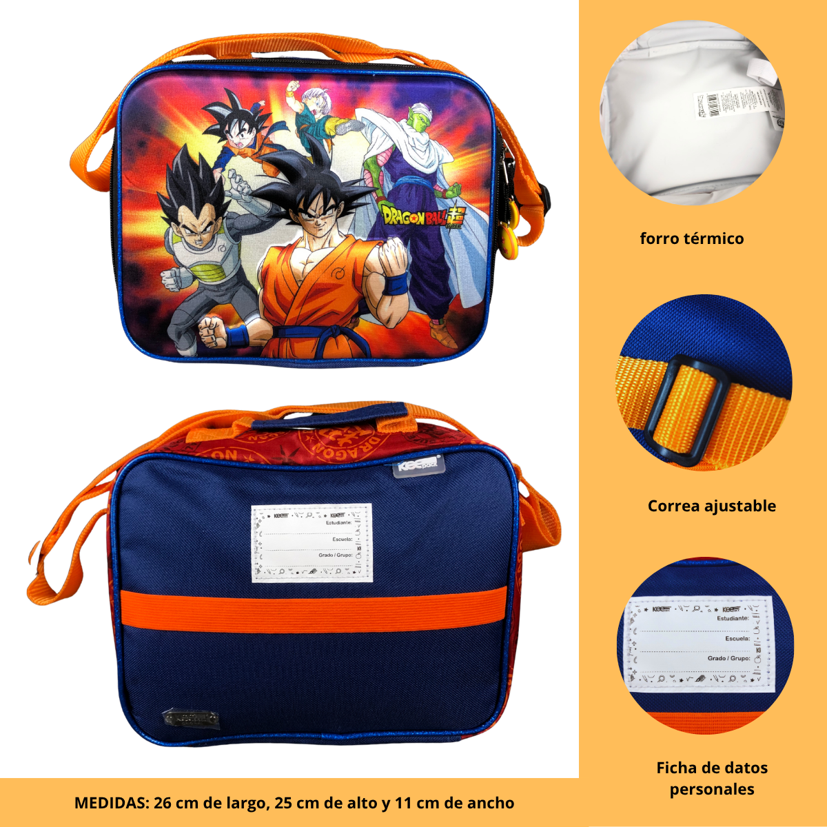 Foto 7 pulgar | Combo Mochila  Lonchera Y Lapicera Dragon Ball