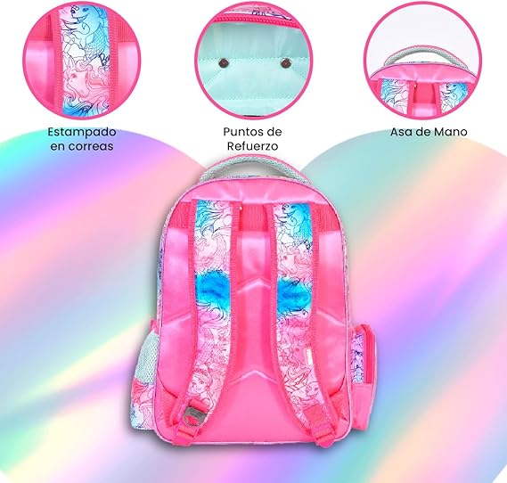 Foto 7 pulgar | Mochila Escolar Barbie Unicornio Yadatex Porta Laptop Brb014-bp141a