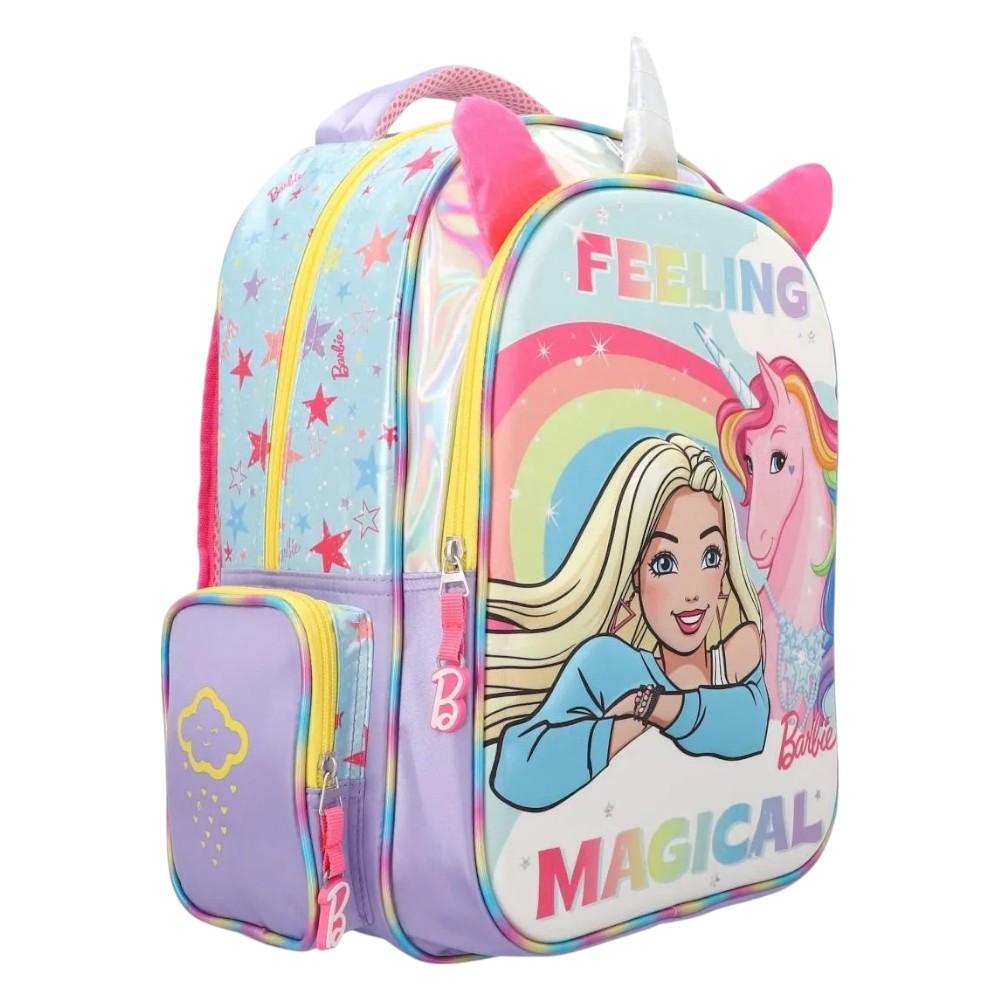 Foto 3 pulgar | Mochila Escolar Barbie Unicornio Yadatex Porta Laptop Brb049-bp141a