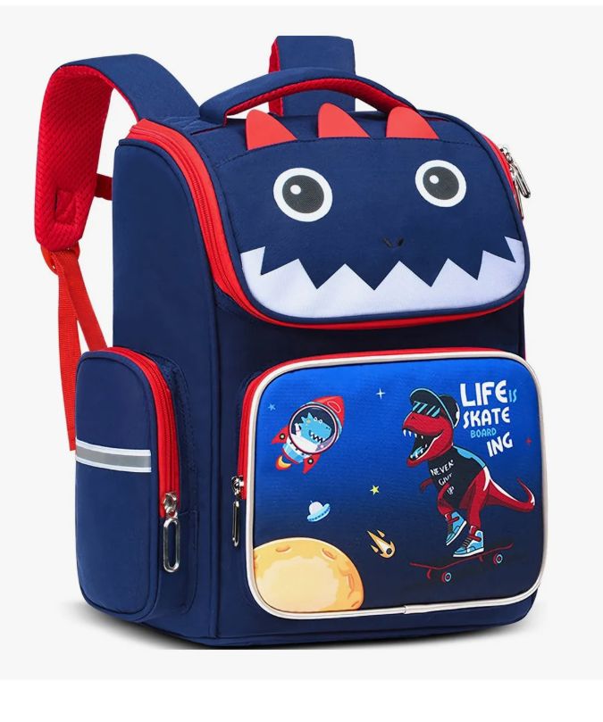 Mochila Escolar Primaria Para Niños Infantil Dinosaurio Gran