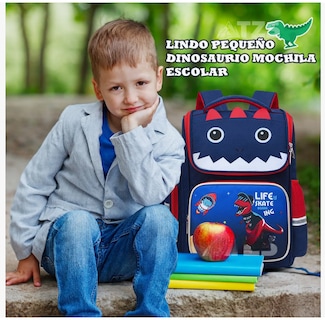 Foto 2 | Mochila Escolar Primaria Para Niños Infantil Dinosaurio Gran