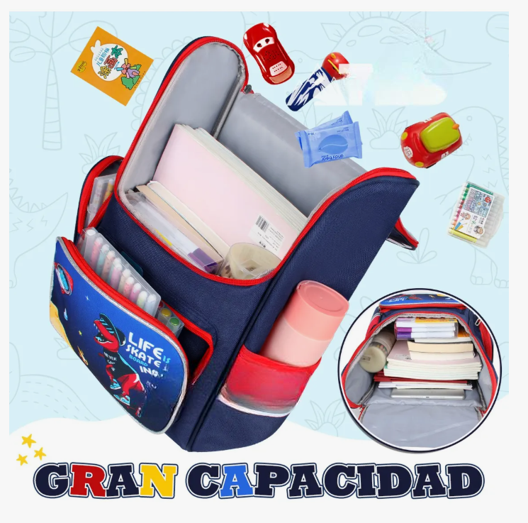 Foto 4 pulgar | Mochila Escolar Primaria Para Niños Infantil Dinosaurio Gran
