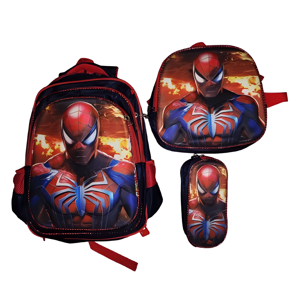 Foto 2 pulgar | Mochila Escolar Con Luz Led Incluye Lonchera Y Lapicera Con Diseño De Spider Man
