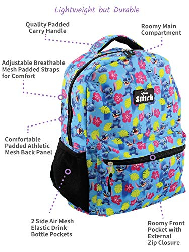 Foto 5 | Venta Internacional- Mochila Escolar De 16'' Lilo Y Stitch, Unisex (talla Única, Azul)