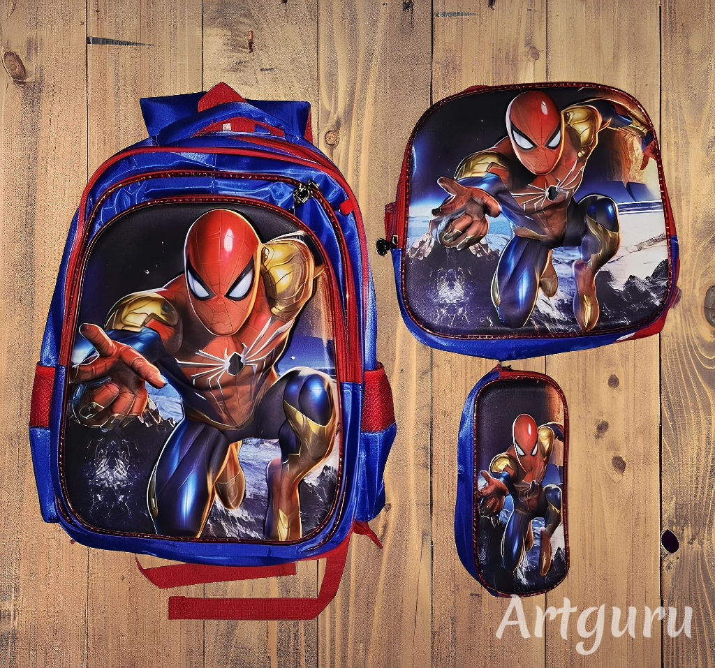 Foto 6 pulgar | Mochila Escolar Con Luz Led Incluye Lonchera Y Lapicera Con Diseño De Spider Man