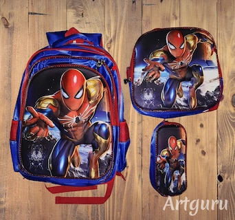 Foto 5 | Mochila Escolar Con Luz Led Incluye Lonchera Y Lapicera Con Diseño De Spider Man
