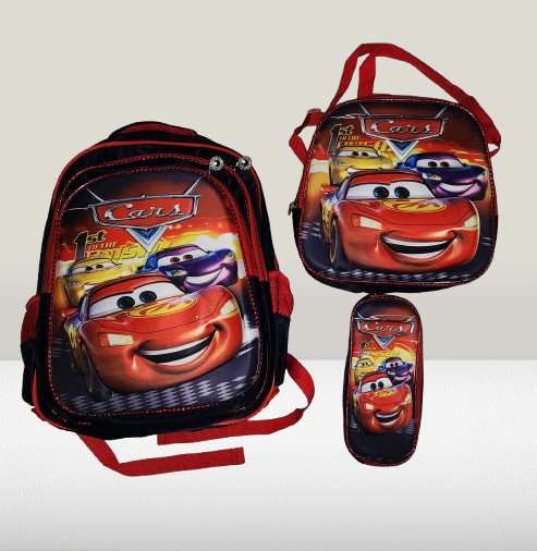 Foto 6 pulgar | Mochila Escolar Con Luz Led Incluye Lonchera Y Lapicera Con Diseño De Cars