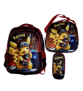 Foto 1 | Mochila Escolar Con Luz Led Incluye Lonchera Y Lapicera Con Diseño De Pikachu