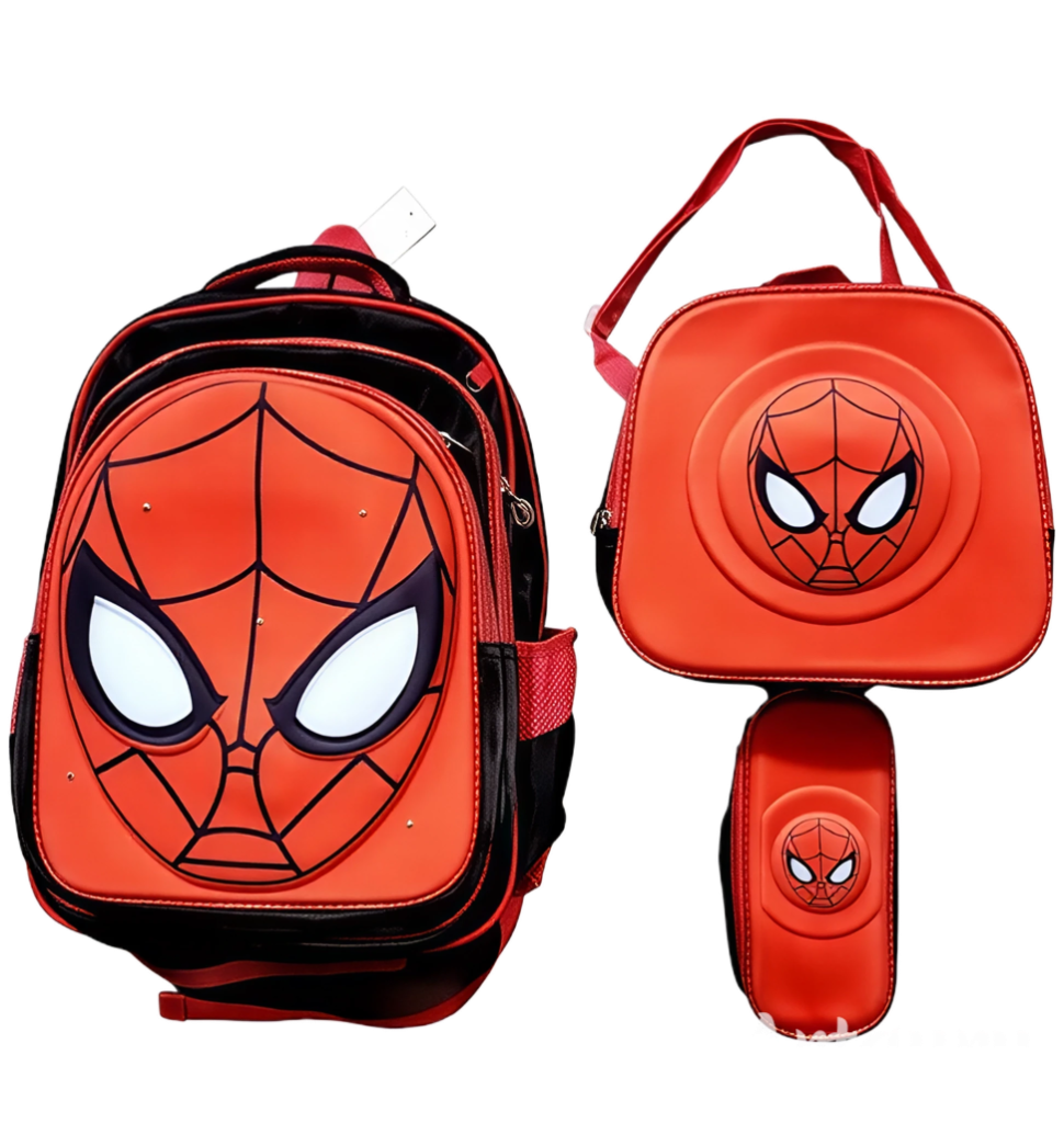 Foto 2 pulgar | Mochila Escolar Con Luz Led Incluye Lonchera Y Lapicera Con Diseño De Spider Man