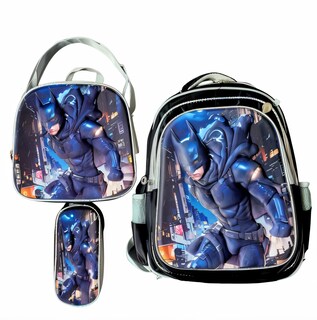 Foto 1 | Mochila Escolar Con Luz Led Incluye Lonchera Y Lapicera Con Diseño De Batman