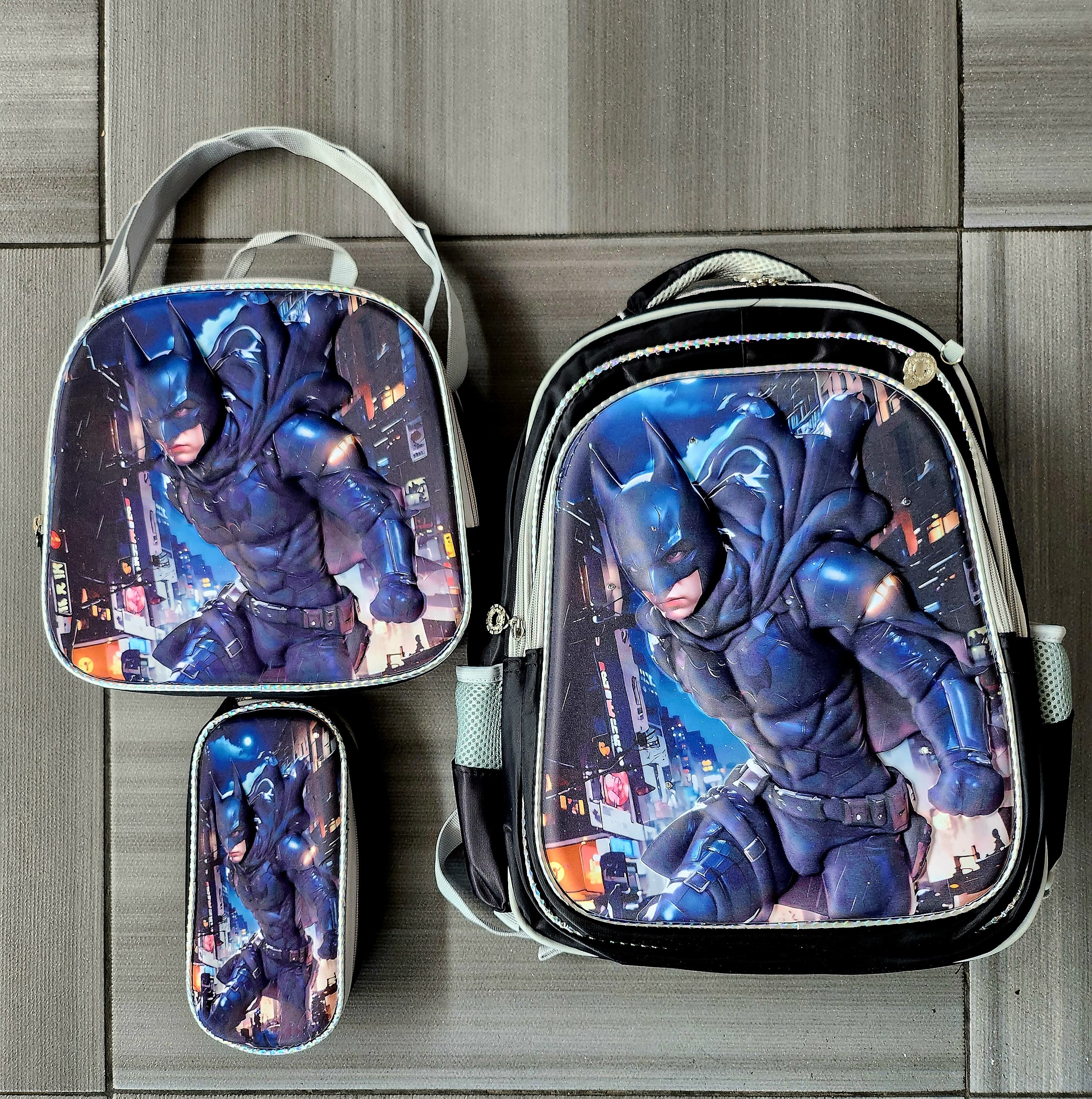 Foto 6 pulgar | Mochila Escolar Con Luz Led Incluye Lonchera Y Lapicera Con Diseño De Batman