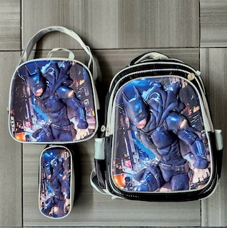 Foto 5 | Mochila Escolar Con Luz Led Incluye Lonchera Y Lapicera Con Diseño De Batman