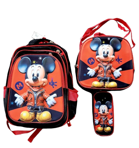Foto 2 pulgar | Mochila Escolar Con Luz Led Incluye Lonchera Y Lapicera Con Diseño De Mickey Mouse