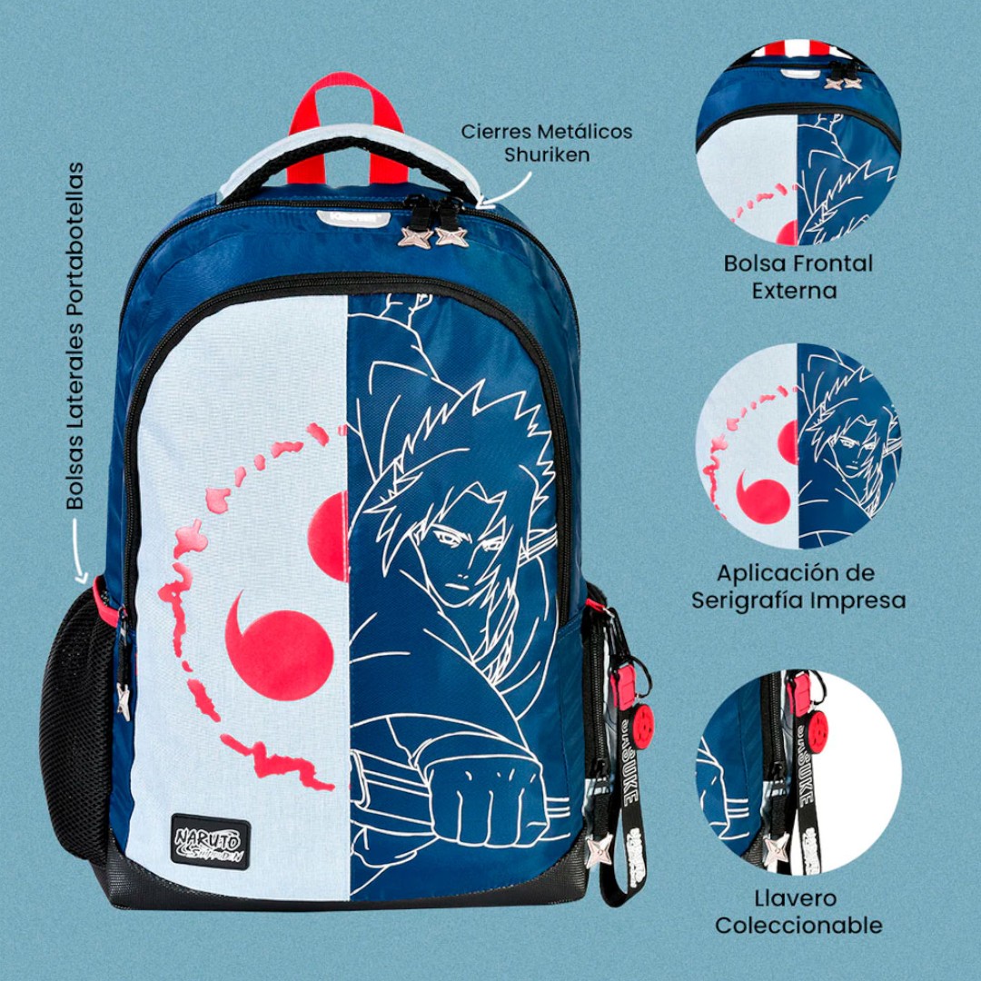 Foto 6 pulgar | Mochila Grande Yadatex Naruto Shippuden Sasuke Nts039-bp190a