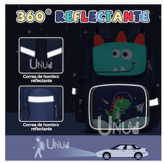 Foto 3 | Mochila Escolar Escolar Color Dinosaurio Diseño Estampado 20l