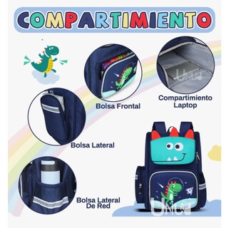 Foto 6 | Mochila Escolar Escolar Color Dinosaurio Diseño Estampado 20l