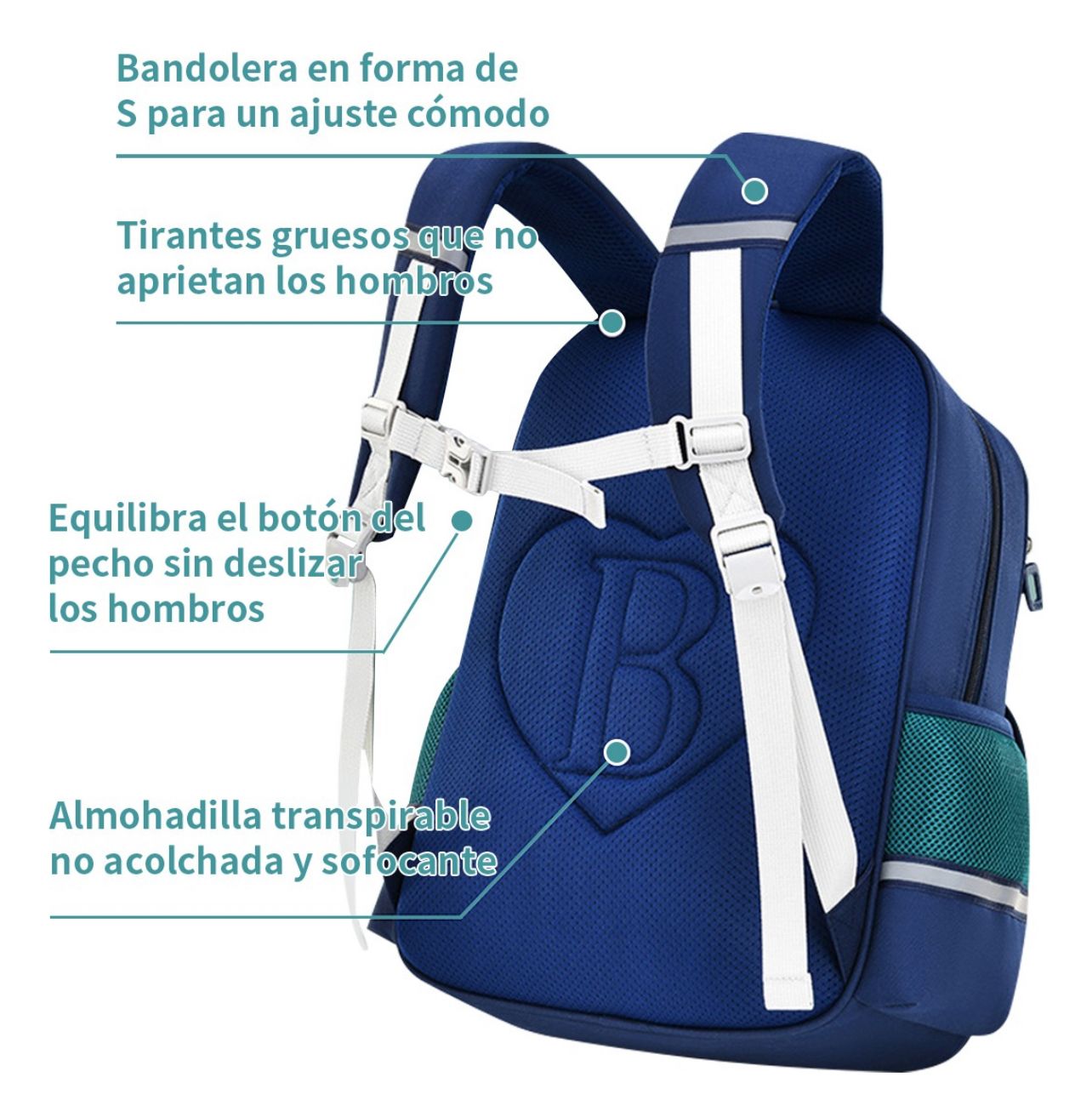 Foto 3 | Mochila Escolar Estudiante Gran Capacidad  Regreso A Clases Reducida Color Verde