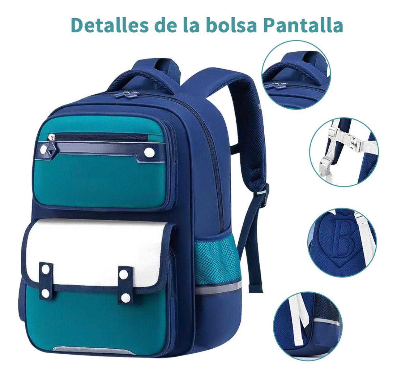 Foto 6 pulgar | Mochila Escolar Estudiante Gran Capacidad  Regreso A Clases Reducida Color Verde