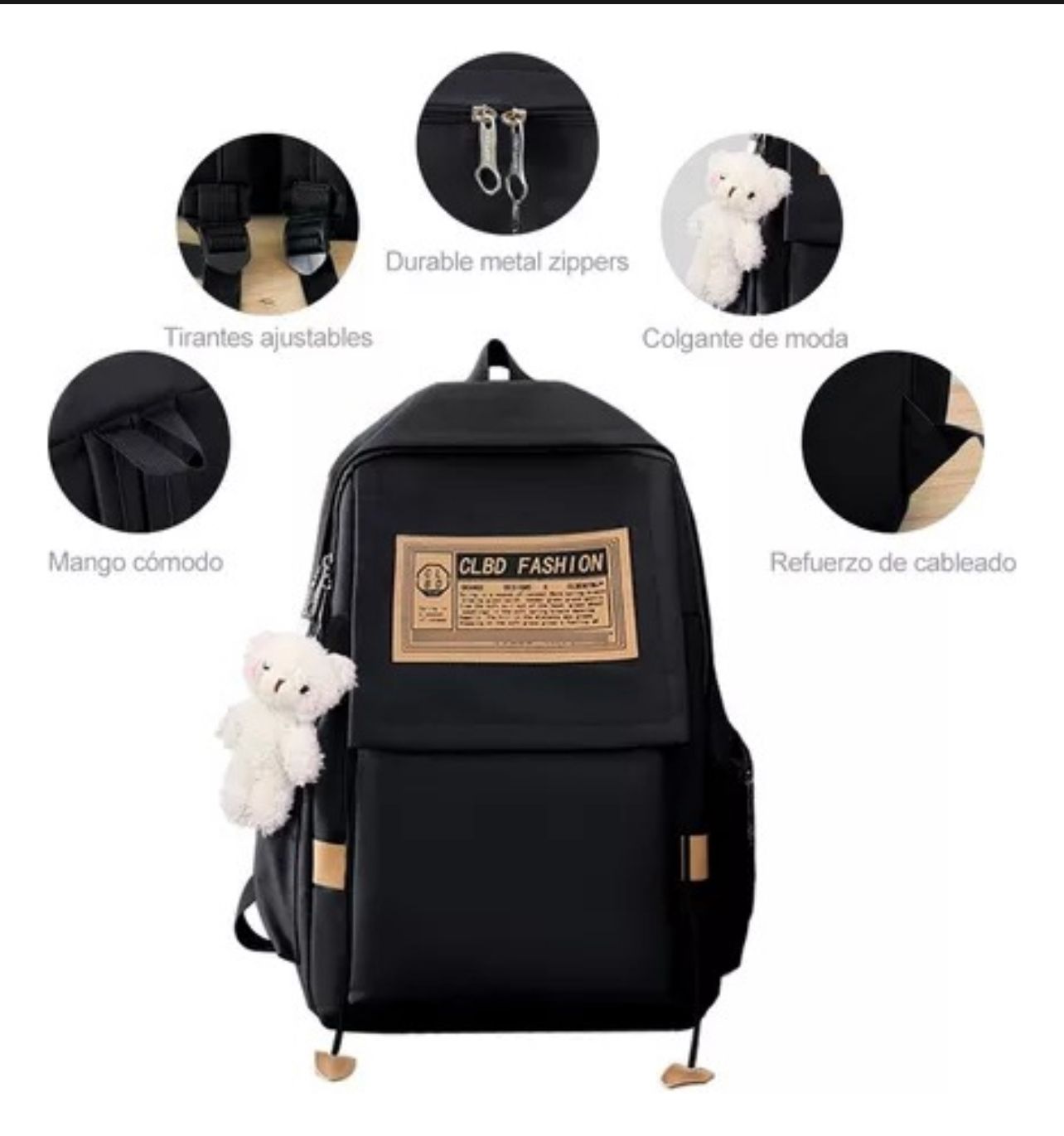 Foto 5 | Set Backpack Mochilas Escolares Antirrobo Estudiante Tote Lapicera Viaje