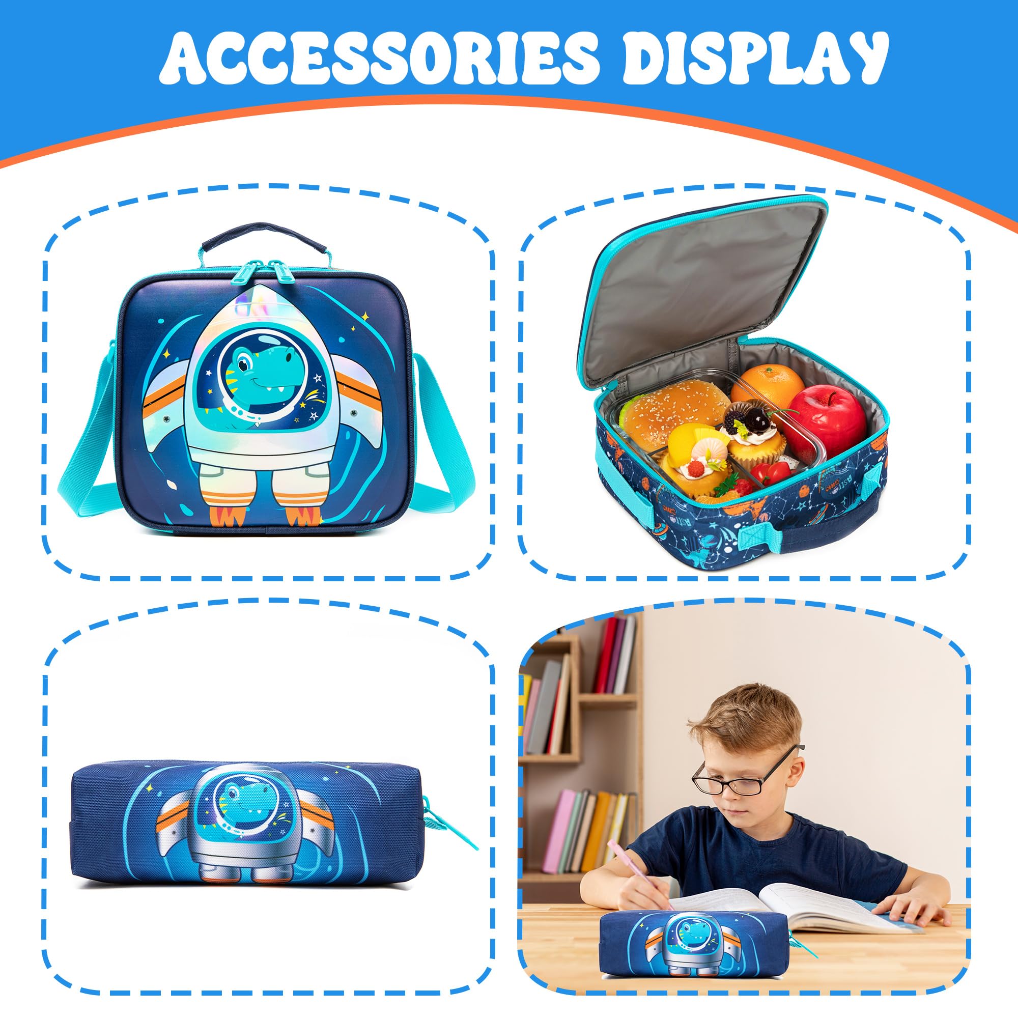 Foto 5 pulgar | Mochila Escolar Meetbelify Kids Para Niños De 6 A 8 Años Con Bolsa De Almuerzo - Venta Internacional.