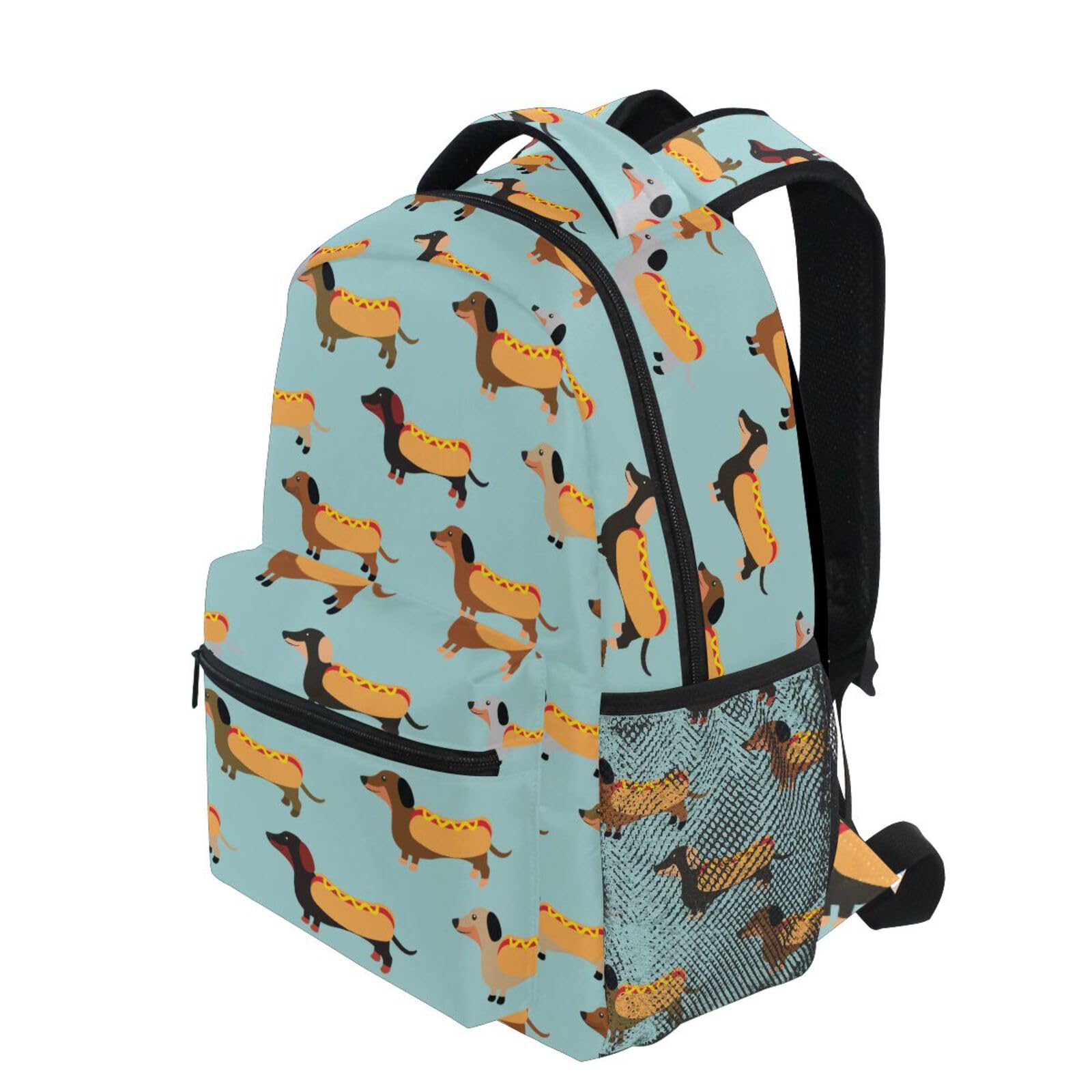 Foto 2 | Mochila Alaza Cute Dachshunds Hotdog Blue Kids De 40 Cm - Venta Internacional.