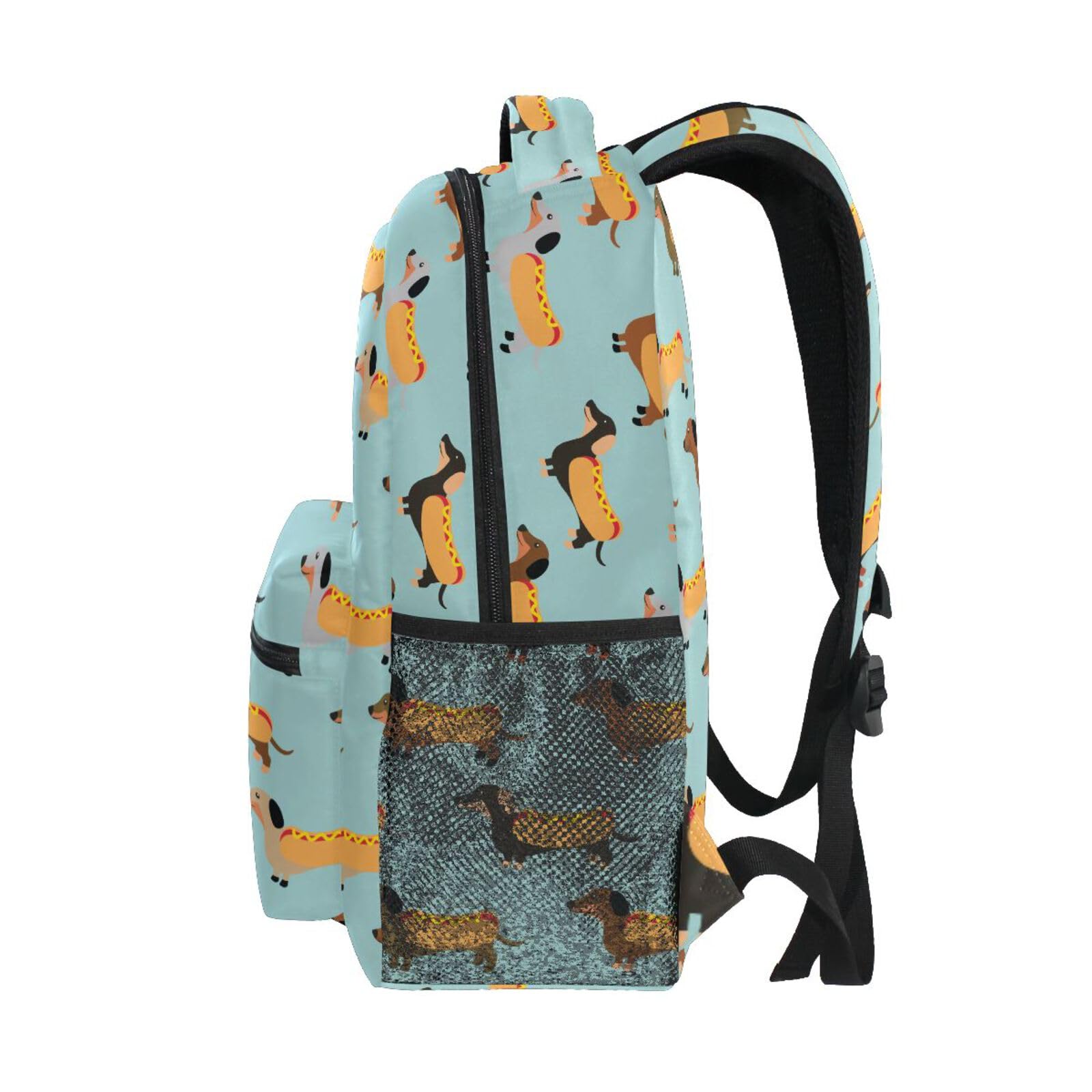 Foto 3 | Mochila Alaza Cute Dachshunds Hotdog Blue Kids De 40 Cm - Venta Internacional.