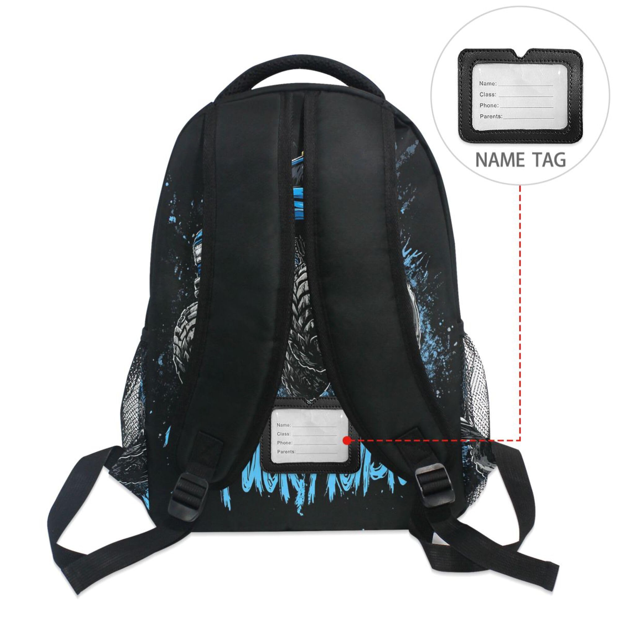 Foto 6 | Mochila Wamika Monster Truck Negra Para Niños De 6 A 16 Años - Venta Internacional.