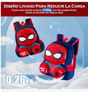 Foto 6 | Mochilas Para Ninos Y Niña Escolar De Dibujos Anime 3d Spiderman Gran Capacidad Preescolar Color Azul Marino