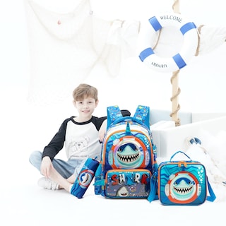 Foto 7 | Mochila Escolar Meetbelify Shark Para Niños Con Bolsa De Almuerzo De 6 A 8 Años - Venta Internacional.