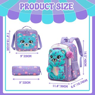 Foto 2 | Mochila Meetbelify Kids Para Niñas Con Bolsa De Almuerzo Y Estuche Para Lápices - Venta Internacional.